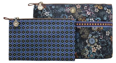 Produktbild von Pip Studio Cosmetic Bag Combi Tutti i Fiori 26x18x7.5cm/22x13x1cm Farbe Blue AL