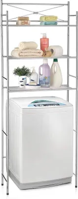 Produktbild von Famanu Toiletregal mit 3 Ablagen für Badezimmer oder Waschmaschine - Chrom