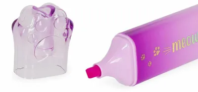 Produktbild von Legami Textmarker Meow Kitty - Violett, Highlighter, Stift, Leuchtmarker, MHB0006