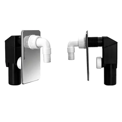 Produktbild von tecuro UP-Siphon Geruchsverschluss für Geräte, mit Abdeckplatte Edelstahl & Schlauchtülle