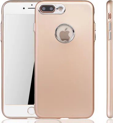 A rose gold iPhone 7/8 Plus case is shown from the front and side.