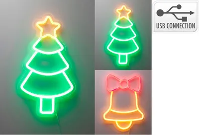 Zdjęcie produktu dla Neonowa figurka świąteczna 4ass | 4 sztuki