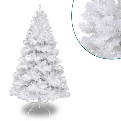 Immagine prodotto di Jopassy Albero di Natale artificiale, abete con supporto, sistema pieghevole per albero di Natale artificiale, albero di Natale 500 punte aghi in PVC, bianco, 180cm