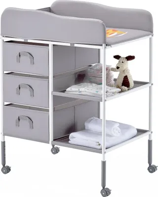 Immagine prodotto di Fasciatoio portatile con 3 cassetti e ruote