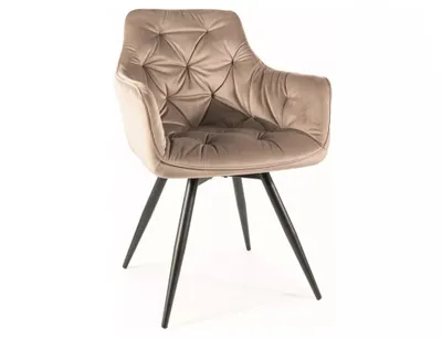 Immagine prodotto di Sedia da pranzo imbottita WALLIS - nero / beige
