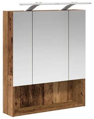 Produktbild von Badezimmerspiegelschrank mit Regal Altholz 60 x 14.5 x 70 cm