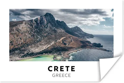 Produktbild von MuchoWow® Poster Griechenland - Kreta - Berge - Meer 90x60 cm - Schlafzimmer