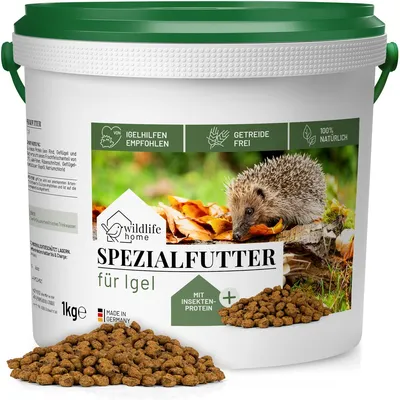 Produktbild von WILDLIFE HOME Igelfutter Getreidefrei 1kg - Artgerechtes Spezialfutter für Igel mit Insektenprotein für die optimale Energieversorgung, Vollwertiges Igel Futter Trockenfutter
