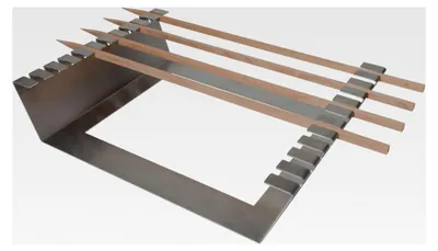 Produktbild von Edelstahl Spießhalter Set – Steckerfischhalter mit 6 Holzspießen für Grill und Lagerfeuer