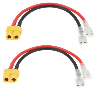 2x XT60 auf 6,3 mm Flachstecker Kabel 14AWG, 15 cm