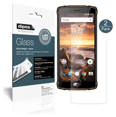 Produktbild von 2x Schutzfolie für HomTom ZOJI Z9 matt - Anti-Shock 9H Folie dipos Glass