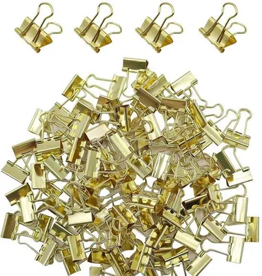 Produktbild von Famanu Papierklemmen - Robuste Binderclips in Gold - 19 mm - 100 Stück