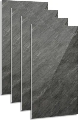 Produktbild von Bettizia 0,72m² PVC Wandverkleidung Wandpaneelen Marmoroptik, Bad & Küche , Alternative zu Fliesen & Marmor, 120x60cm, Bad & Küchenfliese, Grau