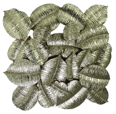 Immagine prodotto di Pannello Decorativo da Parete Foglie 88,9x7,6x85,7 cm in Metallo Oro