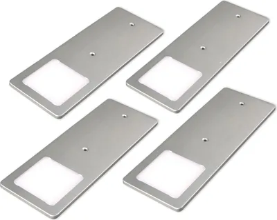 Produktbild von LED Unterbauleuchten silber 5W- sehr flache Küchenleuchte 4er Set neutralweiß