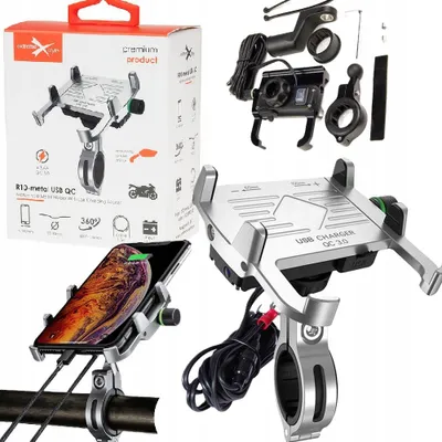 Produktbild von Motorradhalterung mit Ladegerät eXtremestyle für Handy R10-metal QC3.0