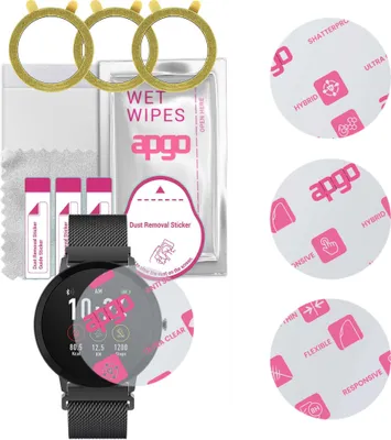 Produktbild von apgo 3 Stück Schutzglas, klar, kompatibel mit Forever ForeVive SB-320 Smartwatch, Hybrid 8H, Ersatz für Hartglas, Displayschutzglas, Bildschirmschutz, Displayschutz, kratzfest