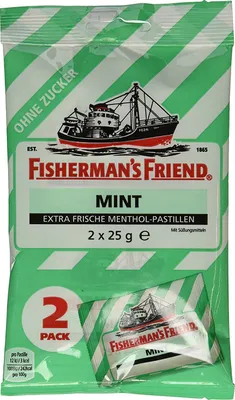 Produktbild von Fishermans Friend Mint Menthol frische zuckerfreie Pastillen 2x 25g
