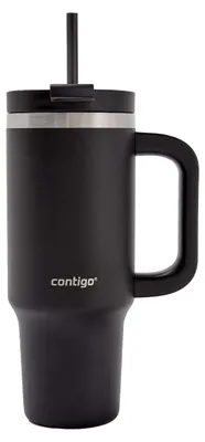 Produktbild von ContiGo! Streeterville Isolierbecher mit Strohhalm 880 ml Edelstahl Licorice