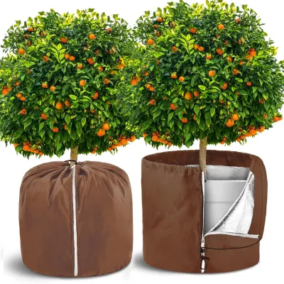 Obrázok produktu pre 2 kusy tepelnej ochrany pre rastliny, 70 x 65 cm, zimná ochrana so sťahovacou šnúrou