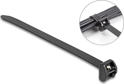 Produktbild von Delock Kabelbinder mit Metallzunge L 406 x B 12,7 mm 10 Stück schwarz