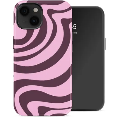 Image de Selencia Vivid Backcover pour Apple iPhone 14 - Wavy Swirl Pink Plum