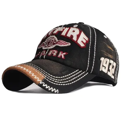 Produktbild von Sporty Baseballcap Spitfire Distressed Snapback Vintage Used Look Retro Flugzeug Oldschool Kappe Mütze Cap Schirmmütze Basecap