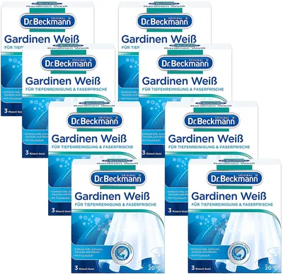 Image de Dr. Beckmann - Linge de maison blanc, 3 x 40 g, lot de 8