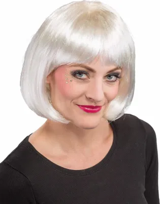 Produktbild von Lea: Perücke weiß, mit Glitterfäden