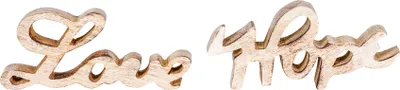 Produktbild von Schriftzug Set Love Hope BxH 14x7cm Braun Mango Holz Natur Deko Aufsteller Liebe