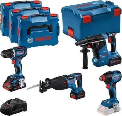 Image de Bosch Combo Kit 4 outils 18V Profi Set SHK (GSR,GDX,GBH,GSA), 0615990N37