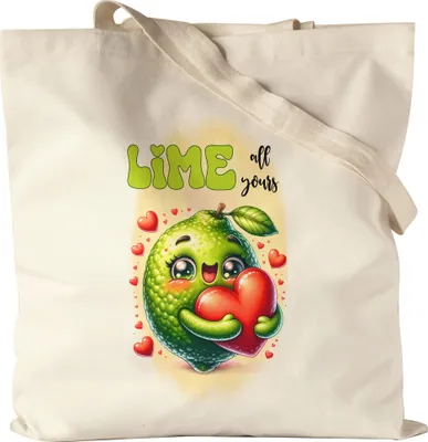 Produktbild von Lime All Yours Jutebeutel Limette Liebe Niedlich Romantisches Geschenk Herz