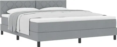 Produktbild von vidaXL Boxspringbett mit Matratze Hellgrau 180 x 200 cm Stoff