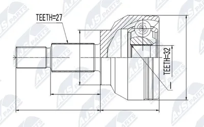 Produktbild von NTY Gelenksatz Antriebswelle Vorne Rechts Vorne Links für RENAULT LAGUNA II Grandtour (KG0/1) NPZ-RE-018