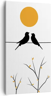 Produktbild von Bild auf Leinwand - Leinwandbild - Einteilig - Bild Vögel Sonne - 55x100cm - Wand Bild - Wanddeko - Wandbilder - Leinwanddruck - Bilder - Wanddekoration - Leinwand bilder - Wandbild - PA55x100-4772