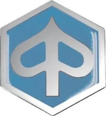 Image de Logo Piaggio Emblème plaque bleu/gris, hexagonal, 32 mm