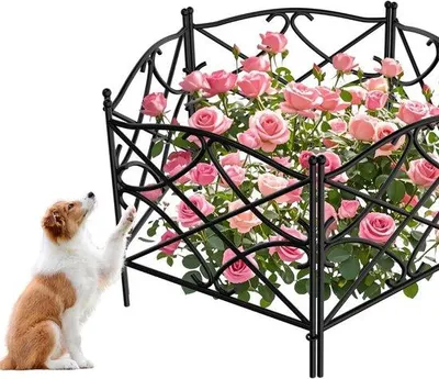 Immagine prodotto di Cancello da giardino in metallo con ringhiera decorativa in legno 24 pollici x 10 piedi