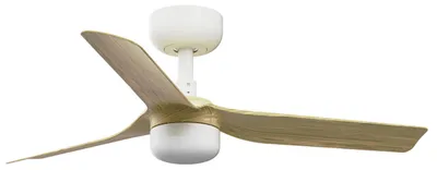 Produktbild von DC Deckenventilator mit LED Beleuchtung und Fernbedienung Mini Punt 90 cm Weiß / Ahorn