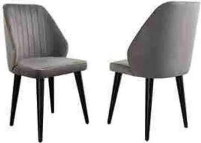 Produktbild von Grauer Esszimmer Stuhl Luxus Einsitzer Textilmöbel Designer Modell Neu
