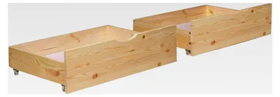 Produktbild von Bettkasten Aufbewahrung mit Rollen aus Holz, 2er Set