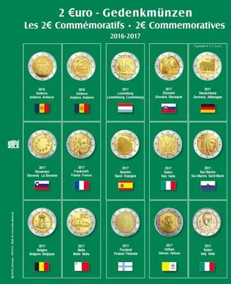 Produktbild von SAFE 7341-18 Münzblatt mit Vordruck für 2 EURO 2016 - 2017