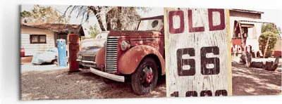 Produktbild von Bild auf Leinwand - Leinwandbild - Straße alt 66 USA - 160x50cm - Wand Bild - Wanddeko - Wandbilder - Leinwanddruck - Bilder - Kunstdruck - Wanddekoration - Leinwand bilder - Wandkunst - AB160x50-3562