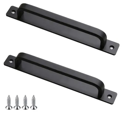 Produktbild von Set mit 2 schwarzen Aluminium-Türgriffen für Schiebetüren