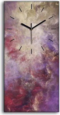 Produktbild von Wandbild Leinwand Bilder mit Uhr Kunstdruck 30x60 Abstrakte surreale Wolken - schwarze Hände