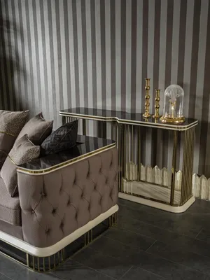 Produktbild von Sofa 3 Sitzer Braun Design Luxus Polster Stoff Wohnzimmer Möbel Elegantes Neu