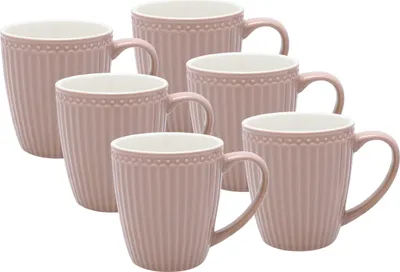 Produktbild von Greengate Alice Becher mit Henkel hazelnut brown 0,4l Set6