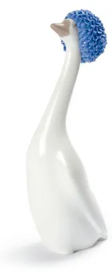 Obrázek produktu pro Casa Padrino porcelánová soška husy bílá / modrá 6 x v. 20 cm - dekorace