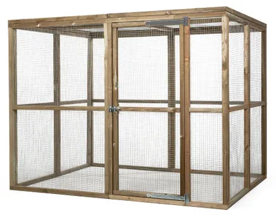 Obrázek produktu pro Fatmoose Voliéra CheeryChicken Cove ze dřeva pro slepice – 242 x 179 x 183 cm