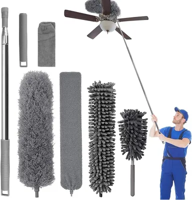 Zdjęcie produktu dla Zestaw teleskopowych szczotek do kurzu, 7-elementowy, do 256 cm, idealny do trudno dostępnych miejsc