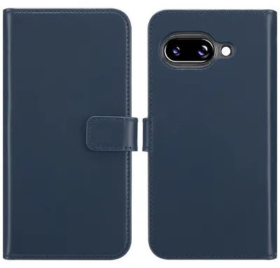 Imagen del producto de Funda de Cuero Auténtico tipo Libro para Google Pixel 9A - Azul